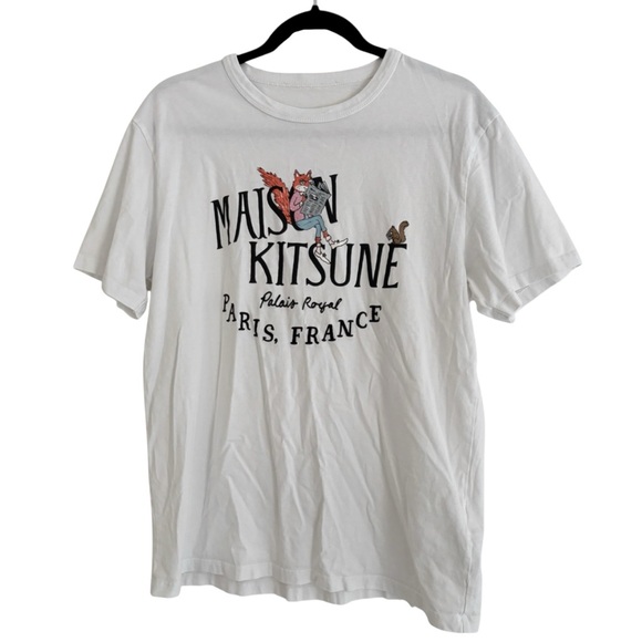 Maison Kitsuné Olympia Le-Tan Edition Palais Royal News T-Shirt Medium NWOT - Picture 3 of 6